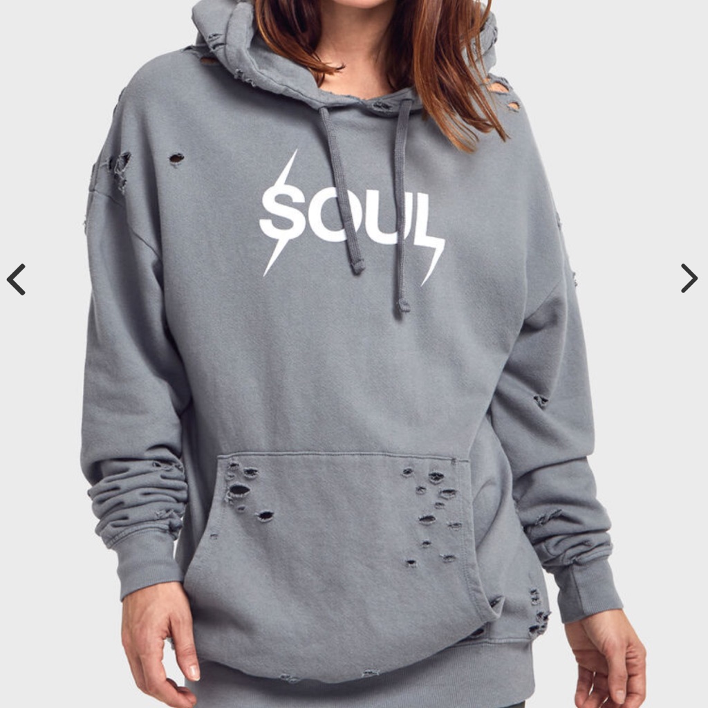 Nwot Distressed Hoodie Sweatshirt